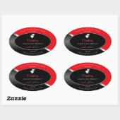 Bright Red Black Wavy Silver Hearts Product Labels (Vel)
