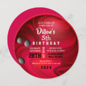 Bright RED BOWLING BALL ROND Verjaardagsfeest Kaart (Voorkant / Achterkant)