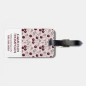 Bright Red Cherry Pattern | Foto toevoegen Bagagelabel (Achterkant horizontaal)