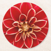 Bright Red Dahlia Flower Ronde Kartonnen Onderzetter (Voorkant)