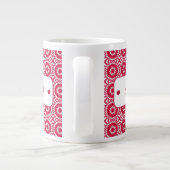 Bright Red Daisy Wheel Motif Custom Jumbo Mug (Dos)