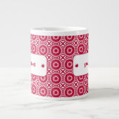 Bright Red Daisy Wheel Motif Custom Jumbo Mug (Devant)