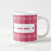 Bright Red Daisy Wheel Motif Custom Jumbo Mug (Droite)