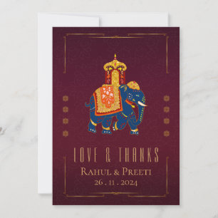 Bright Red Gold Love & Bedankt Indiase bruiloft