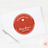 Bright Red Jar Lid Étiquette Blank Text Box Heart (Enveloppe)
