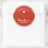 Bright Red Jar Lid Étiquette Blank Text Box Heart (Sac)