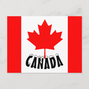 Bright Red Maple Leaf Canada Flag Briefkaart