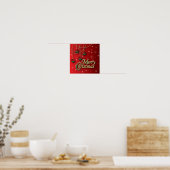 Bright Red Merry kerst Poster (Keuken)