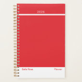 Bright Red Minimalist Planner (Devant)