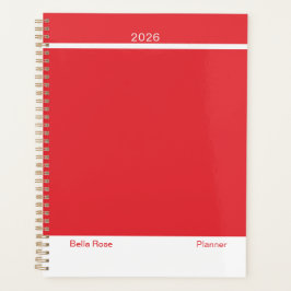 Bright Red Minimalist Planner