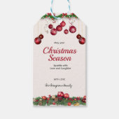 Bright Red Ornaments Modern Christmas Cadeaulabel (Voorkant)