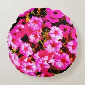 Bright Red Petunias Rond Kussen