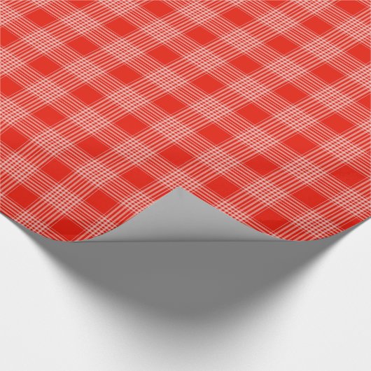 Bright Red Plaid Pattern Cadeaupapier (Hoek)