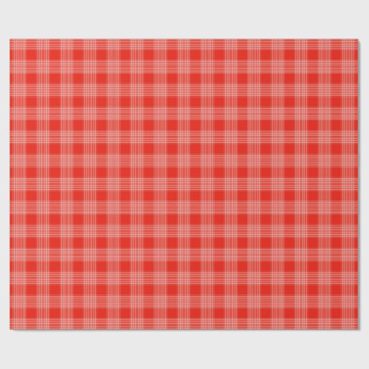 Bright Red Plaid Pattern Cadeaupapier (Vlak)