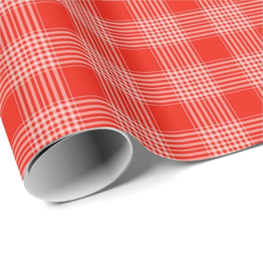 Bright Red Plaid Pattern Cadeaupapier (Rol Hoek)