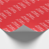Bright Red Plain Elegant Happy Holidays Handwrite Cadeaupapier (Hoek)