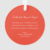 Bright Red Poinsettia and Greenery Photo de Noël (dos)