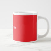 Bright Red Professional Plain Modern Elegant Name Extra Grote Beker (Rechts)