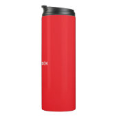 Bright Red Professional Plain Modern Elegant Name Thermosbeker (Geroteerd rechts)