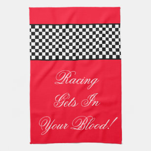 Bright Red Racing Theme Shop Theedoek