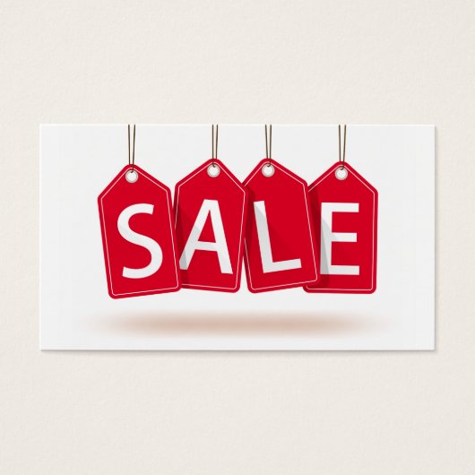Bright Red Sale Labels Kaart (Voorkant)