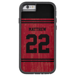 Bright Red Sport Jersey Nummer iPhone 6 iPhone 13 Hoesje