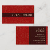 Bright Red Stylish damask, carte de visite (Devant / Derrière)