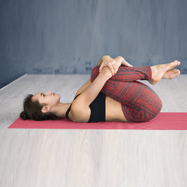 Bright Red Tribe Art Leggings