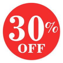 Bright Red White 30% OFF Sale Zakelijke Stickers