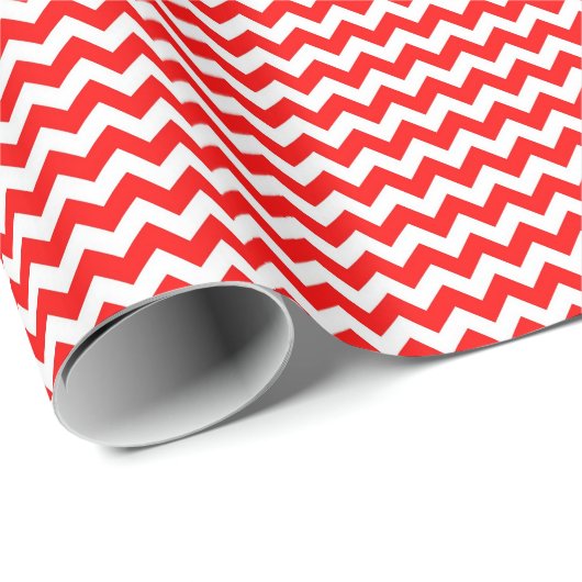 Bright Red White Chevron Zig Zag Pattern Cadeaupapier (Rol Hoek)