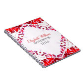 Bright Red + White Diamond Batik Carnet (Côté Droit)
