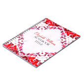 Bright Red + White Diamond Batik Carnet (Côté gauche)