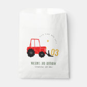 Bright Red Yellow Digger Kinder Any Age Verjaardag Bedankzakje (Voorkant)