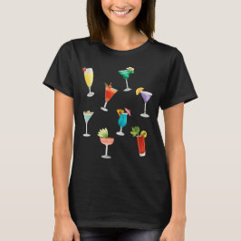 Bright regenboog cocktail party leuk drinken viere t-shirt