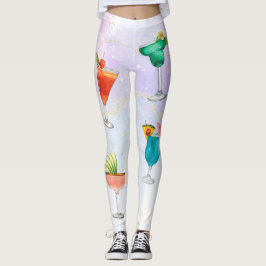 Bright regenboog cocktail party leuke drinken leggings