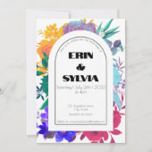 Bright regenboogFloral bruiloft Kaart (Voorkant)