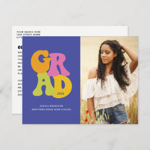 Bright Retro Design 2024 foto Afstuderen Briefkaart