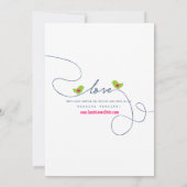 Bright Retro Inséparables mariage Invitations (Dos)