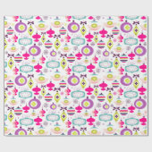 Bright Retro kerstversieringen Cadeaupapier (Vlak)