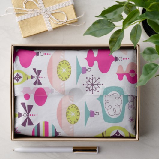 Bright Retro kerstversieringen Tissuepapier (Geschenk)