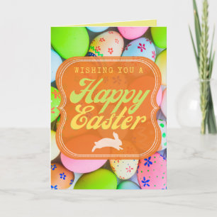 Bright Retro Style Happy Easter Kaart