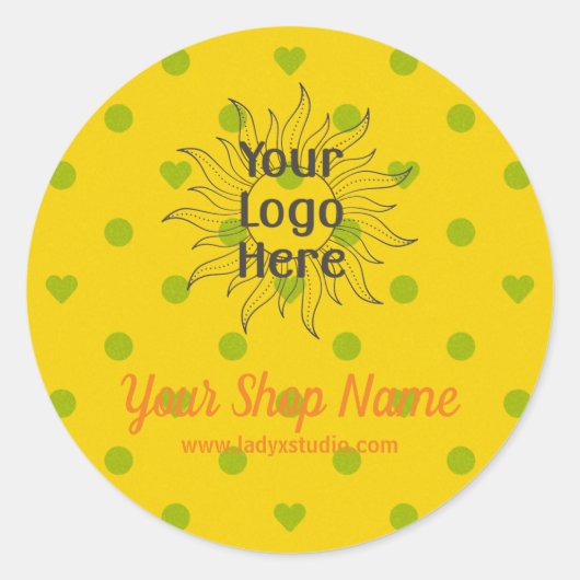 Bright Retro Summer Dots Sticker rond (Devant)