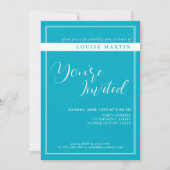 Bright Rich Sky Blue Custom Invitation d'anniversa (Devant)