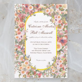 Bright Romantic Colorful Floral Wedding Invitation