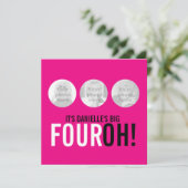Bright rose 40th FOUROH! photo invitation d'annive (Debout devant)