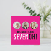 Bright rose 70th SEVENOH! photo invitation d'anniv (Debout devant)