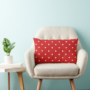 Bright Rouge Blanc Polka Point Lumbar Coussin