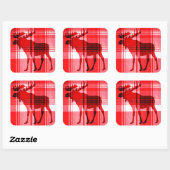 Bright rouge plaid orignal rustique autocollants c (Feuille)