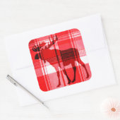 Bright rouge plaid orignal rustique autocollants c (Enveloppe)