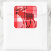 Bright rouge plaid orignal rustique autocollants c (Sac)